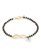 Mother Of Pearl Heart Evil Eye Gold Hand Mangalsutra Bracelet Bulk
