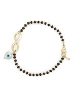 Mother Of Pearl Heart Evil Eye Gold Hand Mangalsutra Bracelet Bulk