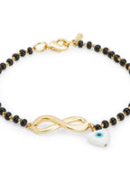Mother Of Pearl Heart Evil Eye Gold Hand Mangalsutra Bracelet Bulk