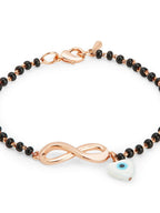 Mother Of Pearl Heart Evil Eye Gold Hand Mangalsutra Bracelet Bulk