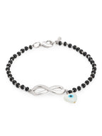 Mother Of Pearl Heart Evil Eye Gold Hand Mangalsutra Bracelet Bulk