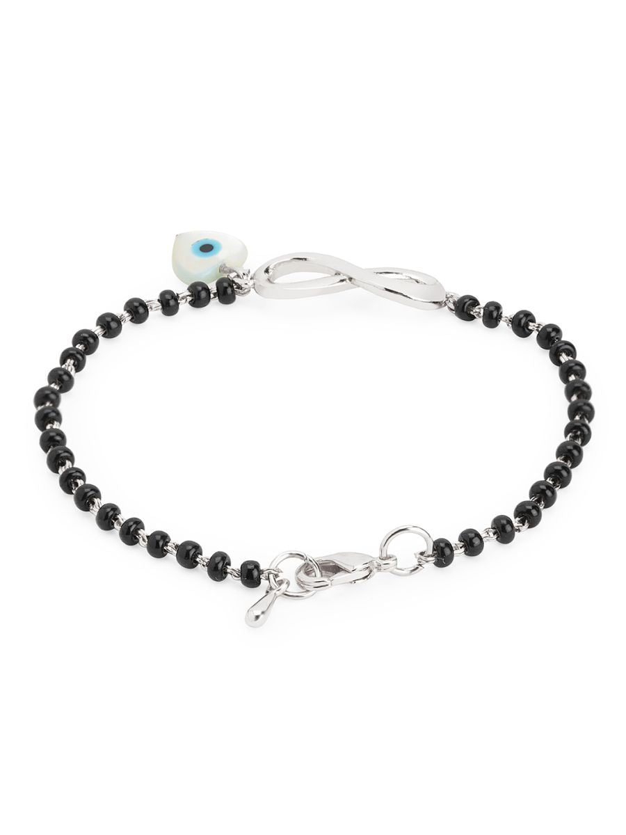 Mother Of Pearl Heart Evil Eye Gold Hand Mangalsutra Bracelet Bulk