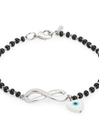 Mother Of Pearl Heart Evil Eye Gold Hand Mangalsutra Bracelet Bulk