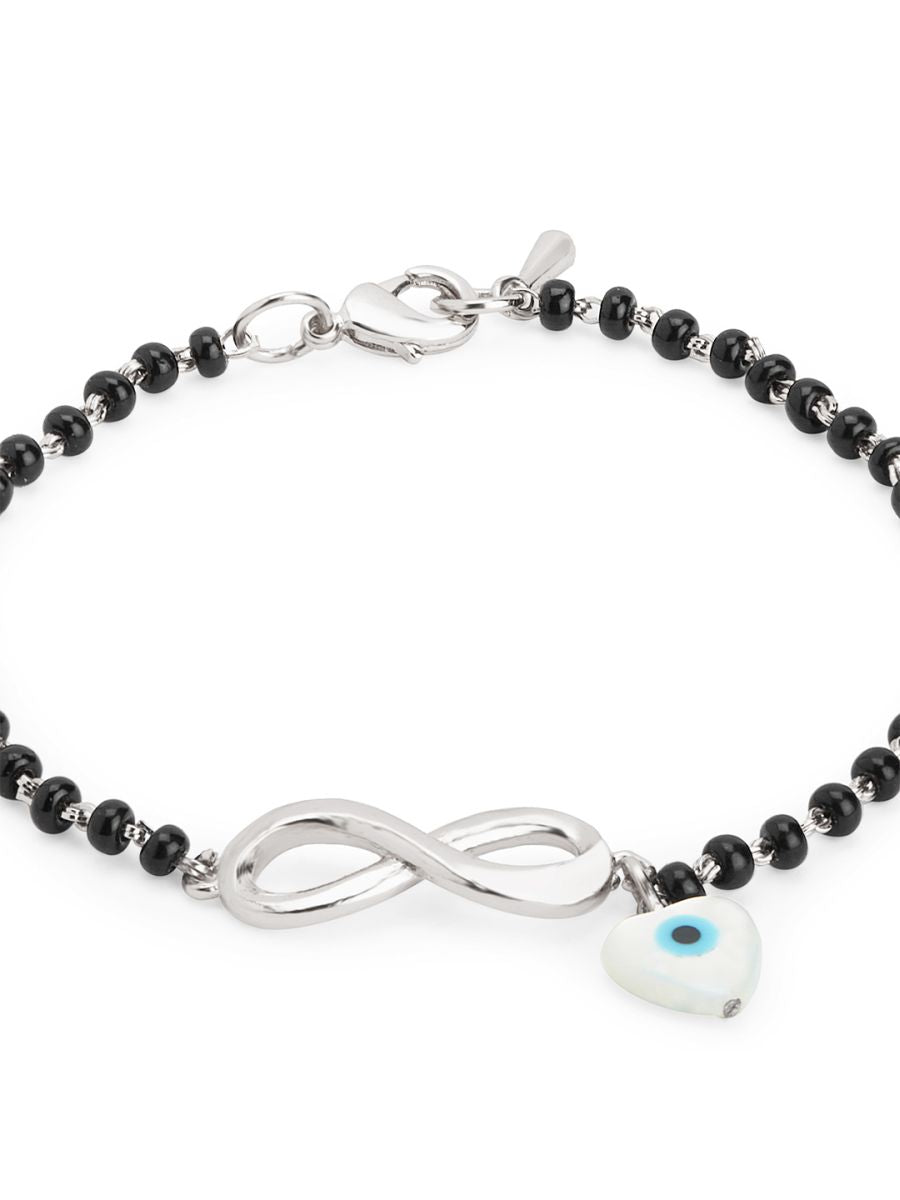 Mother Of Pearl Heart Evil Eye Gold Hand Mangalsutra Bracelet Bulk