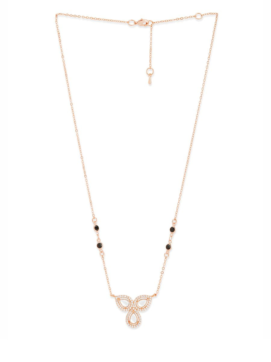 Copper Flower Kundan CZ Gold Link Pendant Chain Necklace Bulk