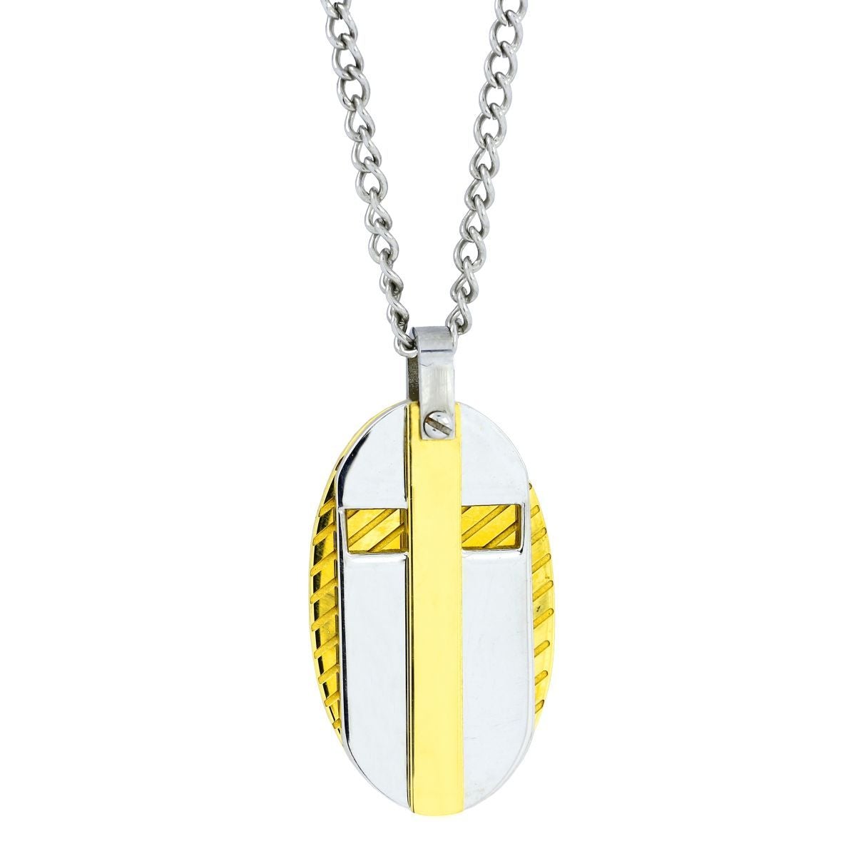 Triple Layer Gold Plated Stainless Steel Pendant Chain Men Bulk Secondary image