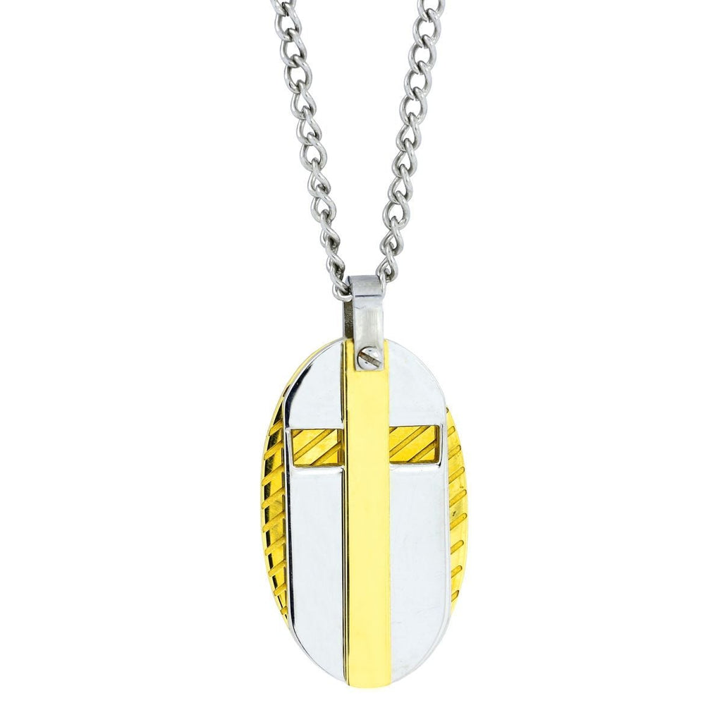 Triple Layer Gold Plated Stainless Steel Pendant Chain Men Bulk