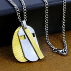 Triple Layer Gold Plated Stainless Steel Pendant Chain Men Bulk
