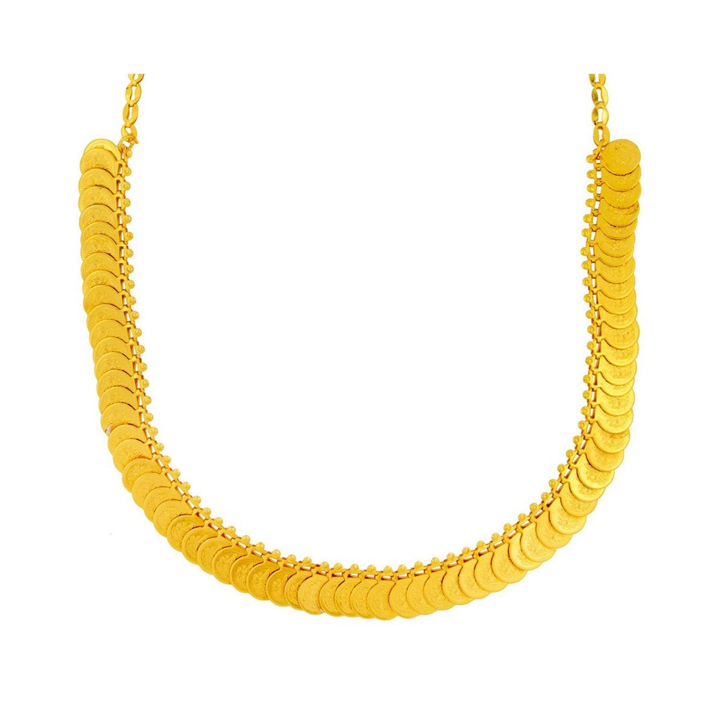 Temple Lakshmi Coin Gold Brass Choker Necklace For Women Bulk