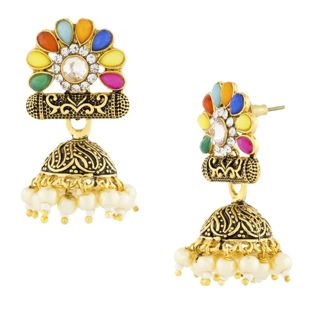 Diamond Filigree Multi Brass Pendant Chain Pendant Earring Set Bulk
