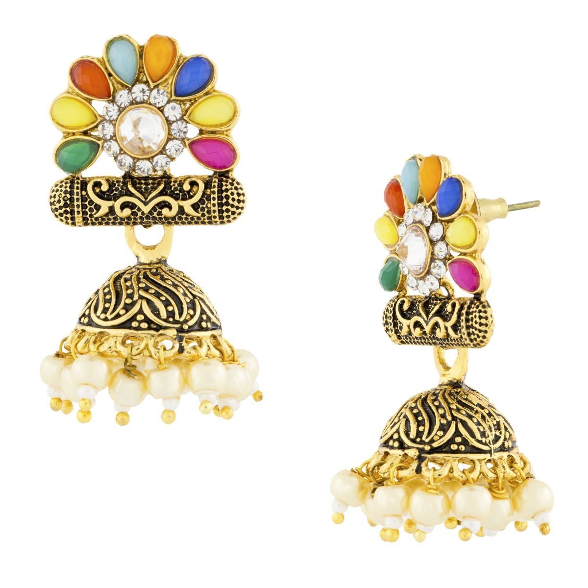 Diamond Filigree Multi Brass Pendant Chain Pendant Earring Set Bulk