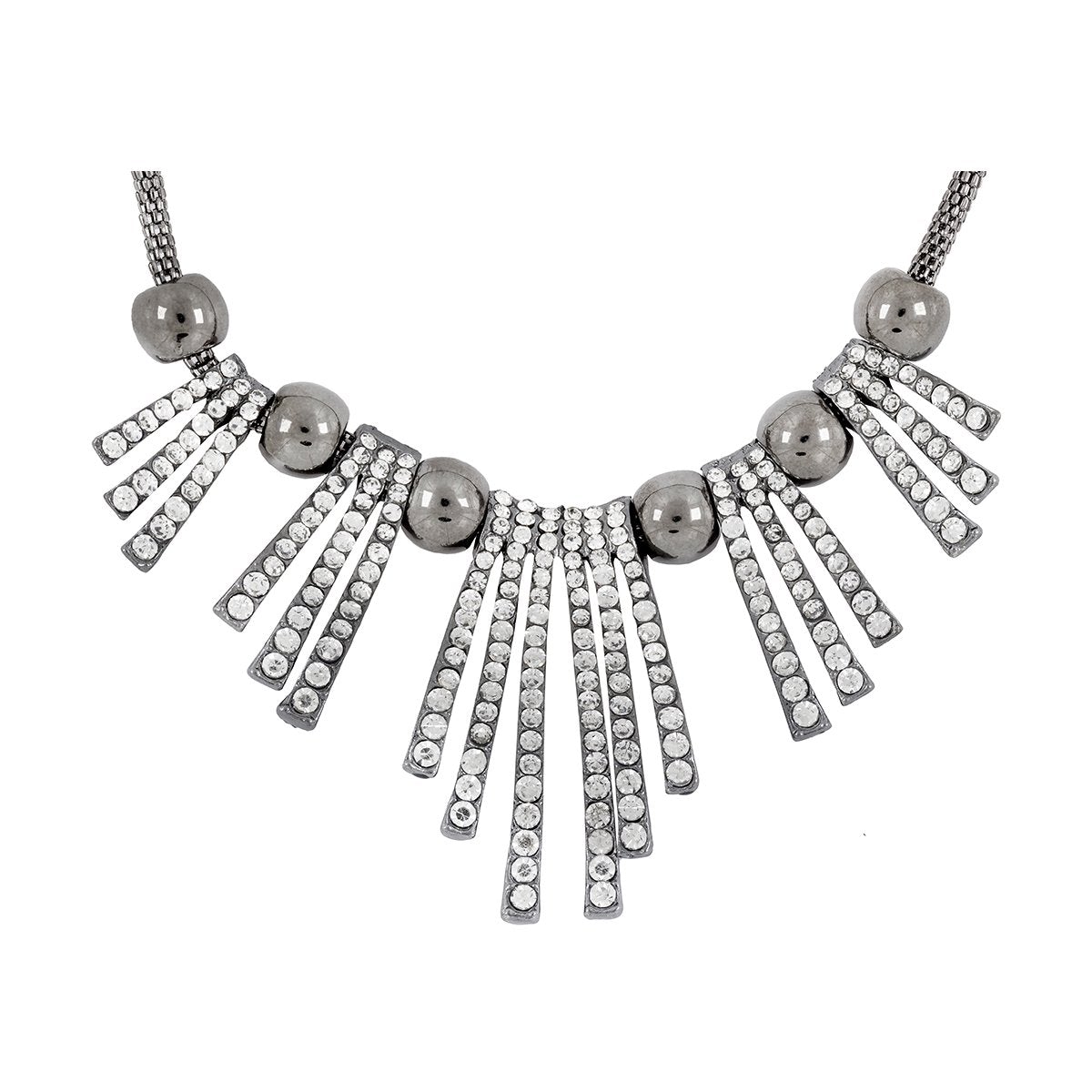 Tribal Oxidized Antique Silver Plated CZ Necklace Bulk Secondary image