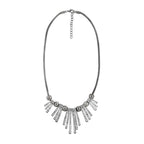 Tribal Oxidized Antique Silver Plated CZ Necklace Bulk