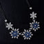 Party Floral Blue Crystal CZ Silver Plated Necklace Bulk