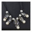 Stylish Pear Black Crystal CZ Silver Plated necklace Bulk