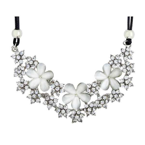 Flower Party Shiny Grey Crystal CZ Pendant Necklace Bulk Secondary image