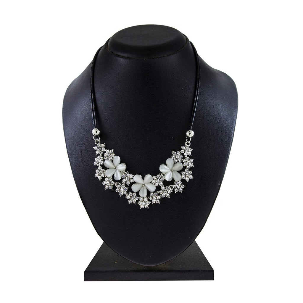 Flower Party Shiny Grey Crystal CZ Pendant Necklace Bulk