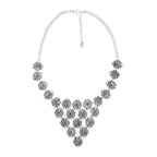 Tribal Bohemian Green Crystal Oxidised German Silver Necklace Bulk