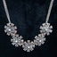 Flower Grey Crystal Antique Oxidized Silver Plated Necklace Bulk