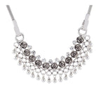 Tribal Bohemian Afghani Choker Crystal Oxidized Silver Necklace Bulk