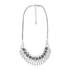 Tribal Bohemian Afghani Choker Crystal Oxidized Silver Necklace Bulk