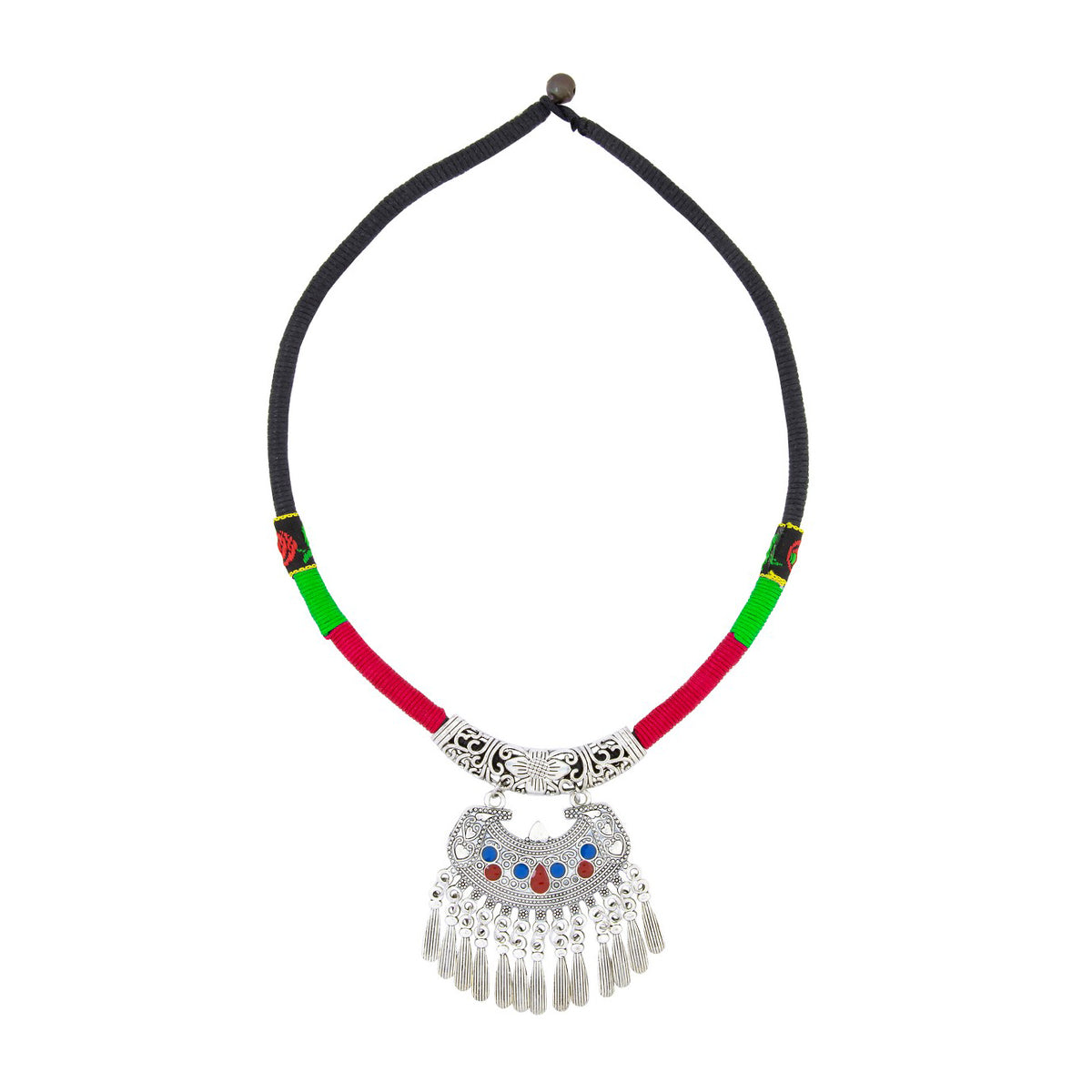 Tribal Tibetan Oxidised German Silver Filigree Thread Necklace Bulk