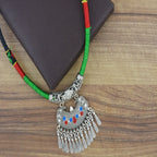 Tribal Tibetan Oxidised German Silver Filigree Thread Necklace Bulk