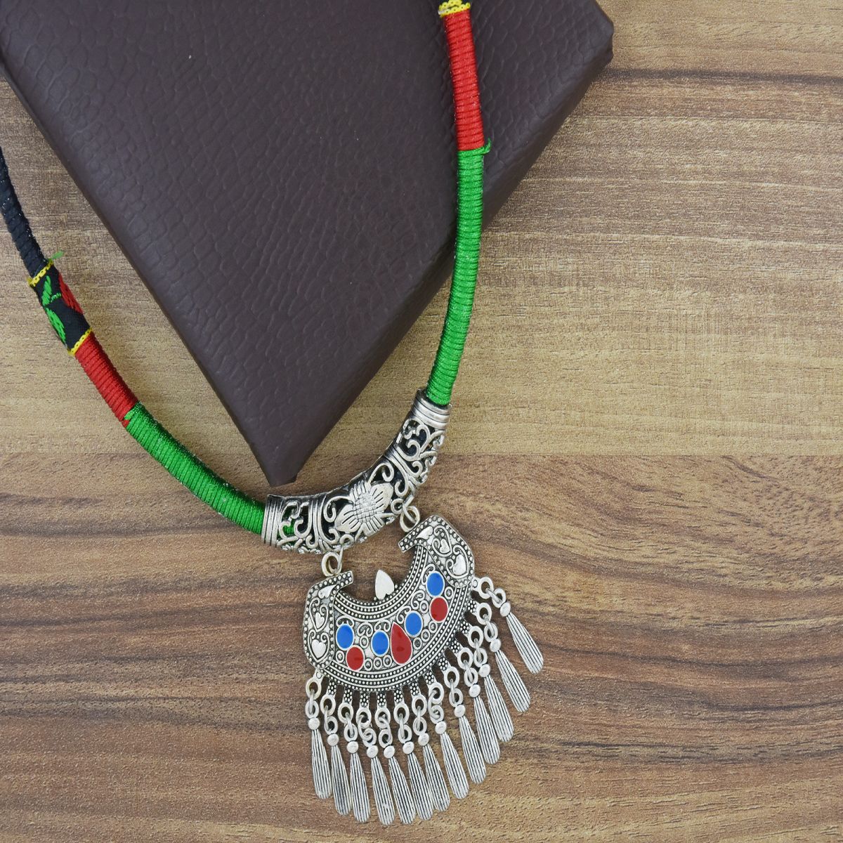 Tribal Tibetan Oxidised German Silver Filigree Thread Necklace Bulk