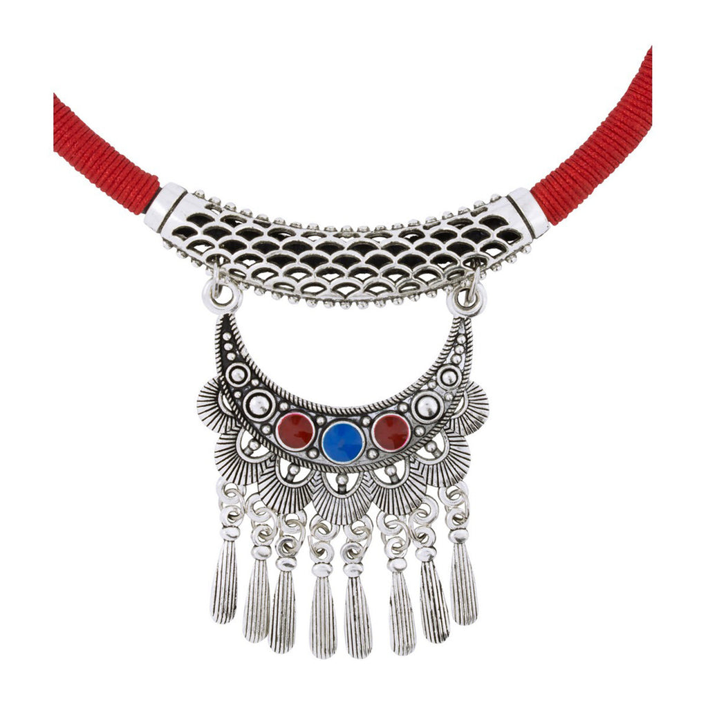 Tibetan Tribal Oxidised German Silver Filigree Thread Necklace Bulk