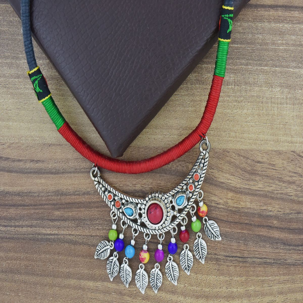 Tibetan Tribal Oxidised German Silver Filigree Thread Necklace Bulk Main image