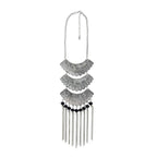 Oxidised Tribal Matte Rhodium Plated Beads Silver Choker Necklace