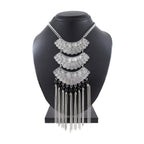 Oxidised Tribal Matte Rhodium Plated Beads Silver Choker Necklace