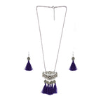 Tassel Dangle Filigree Oxidise Triba German Silver Necklace Earring