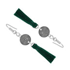 Tassel Dangle Flower Oxidised Tribal German Silver Pendant Earring