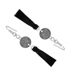 Tassel Dangle Flower Oxidised Tribal German Silver Pendant Earring