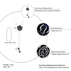 Rose Flower Black Silver Western Dress Party Sweater Necklace Bulk