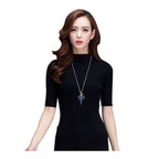 Dancing Doll Crystal Blue Silver Western Party Sweater Chain Necklace