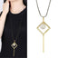Hanging Cz Crystal Gold Western Party Sweater Long Chain Necklace