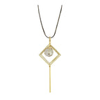Hanging Cz Crystal Gold Western Party Sweater Long Chain Necklace