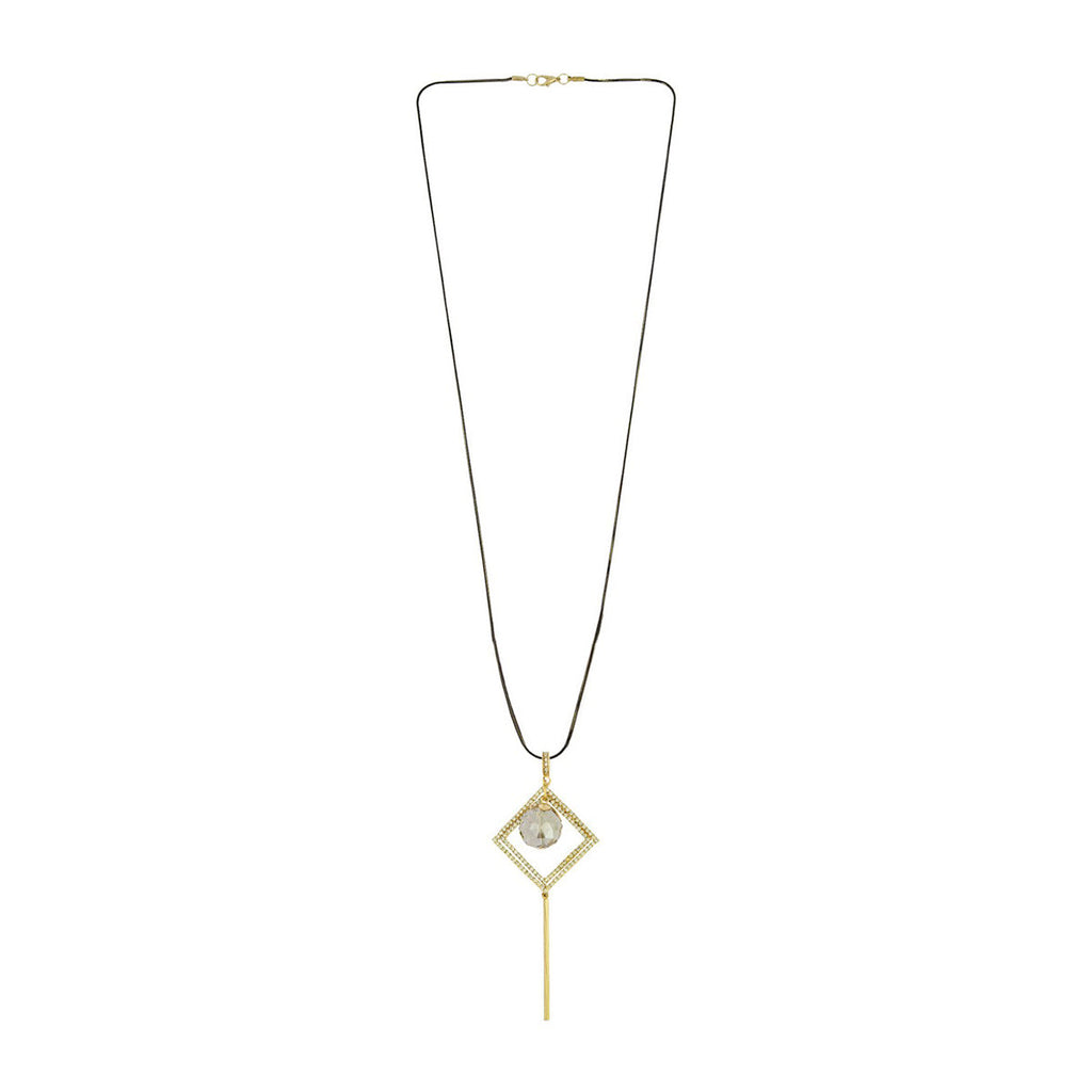Hanging Cz Crystal Gold Western Party Sweater Long Chain Necklace