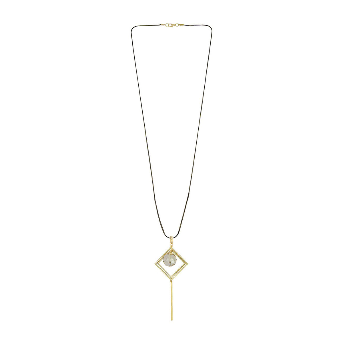 Hanging Cz Crystal Gold Western Party Sweater Long Chain Necklace