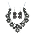 Oxidised Bohemian German Silver Diamond Choker Necklace Earring Bulk