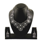 Oxidised Bohemian German Silver Diamond Choker Necklace Earring Bulk
