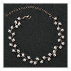 Pearl Link Chain Pearl 18K Gold Choker Necklace Earring Set Bulk