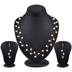 Pearl Link Chain Pearl 18K Gold Choker Necklace Earring Set Bulk