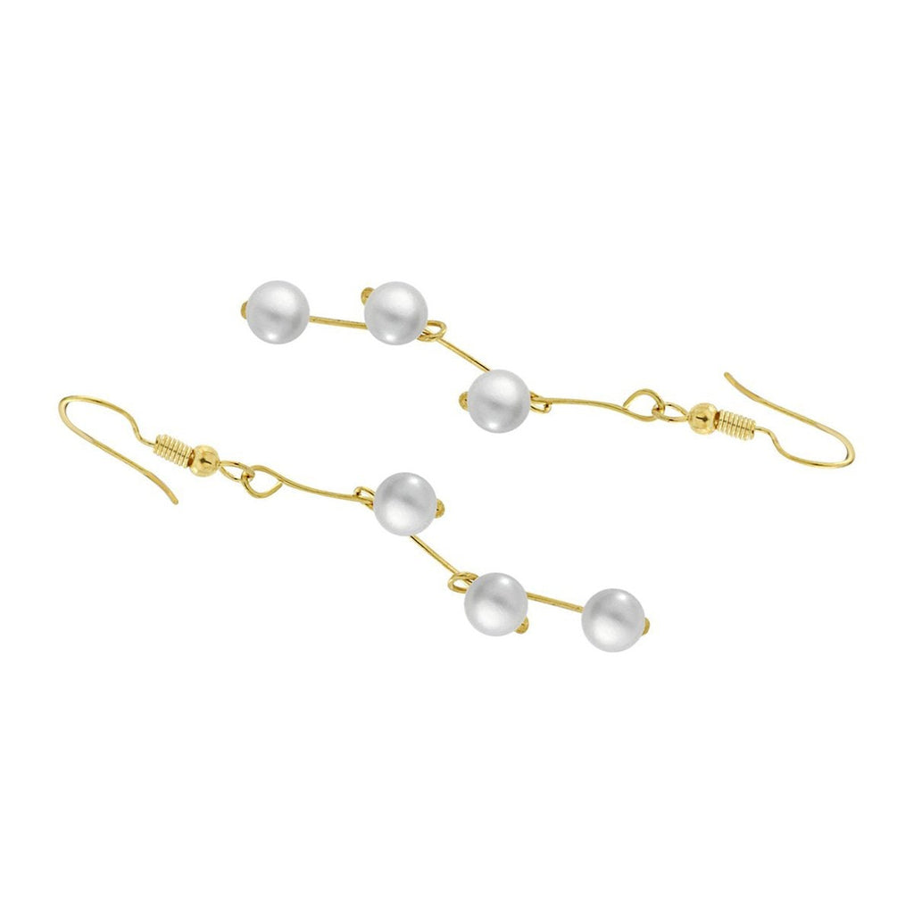 Pearl Link Chain Pearl 18K Gold Choker Necklace Earring Set Bulk