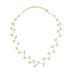 Pearl Link Chain Pearl 18K Gold Choker Necklace Earring Set Bulk