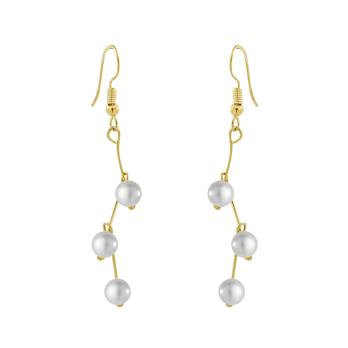 Pearl Link Chain Pearl 18K Gold Choker Necklace Earring Set Bulk