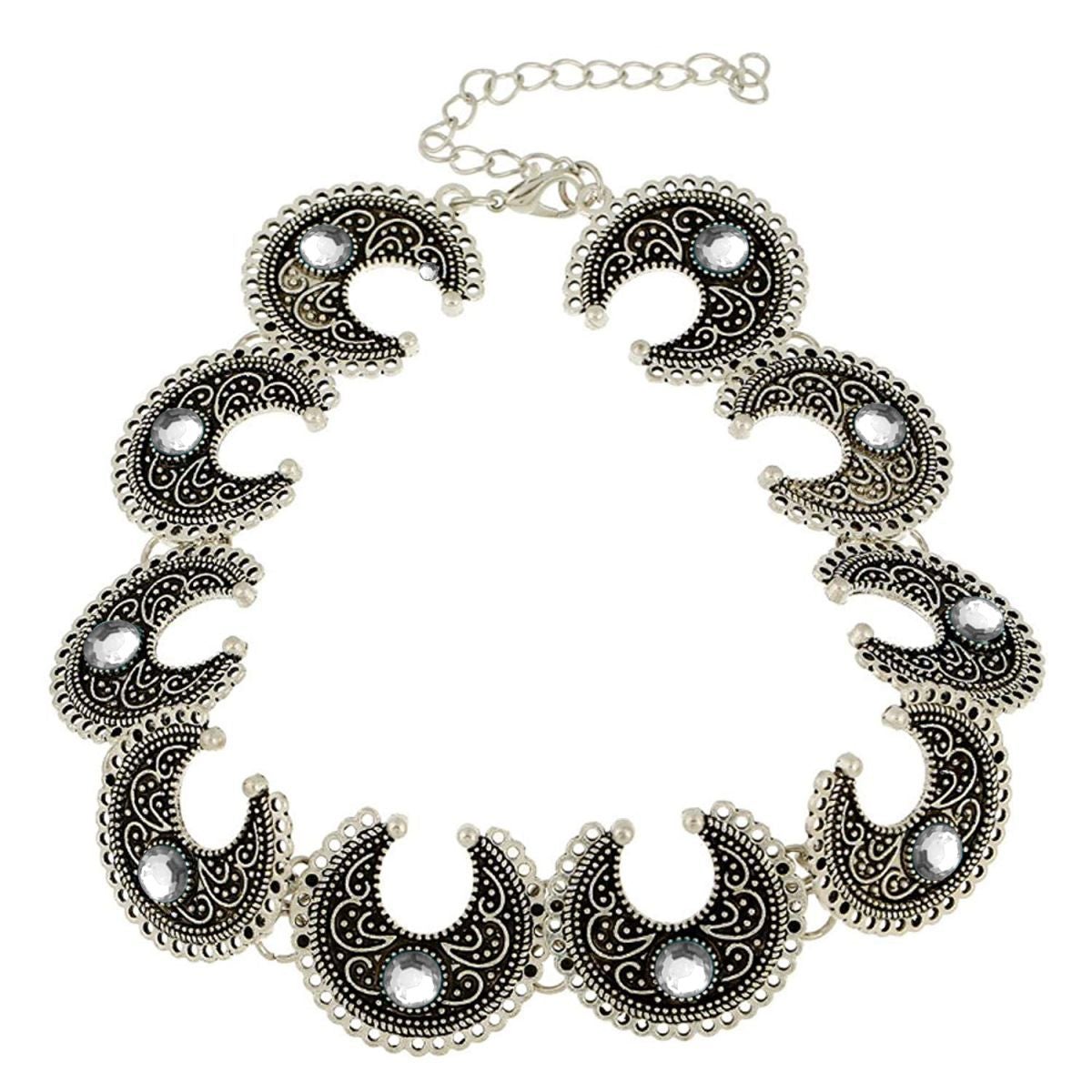 Chand Bali Oxidised Bohemian German Silver Collar Necklace Bulk