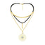 Triple Layer Charm Choker Collar Statement Black Gold Necklace Bulk